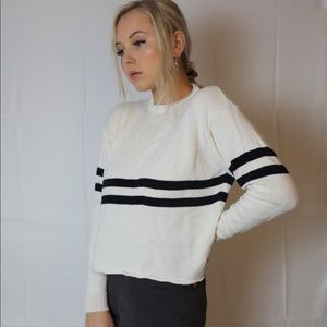 Brandy melville white striped knit sweater